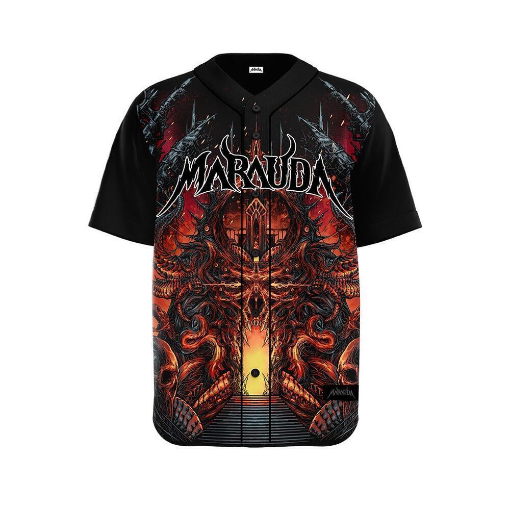 Marauda Music Retribution Baseball Jersey Tee wearable art size XL rock n roll